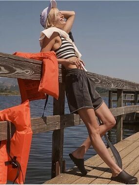 FP Movement by Free People All Star Black Washed Sweat Shorts
